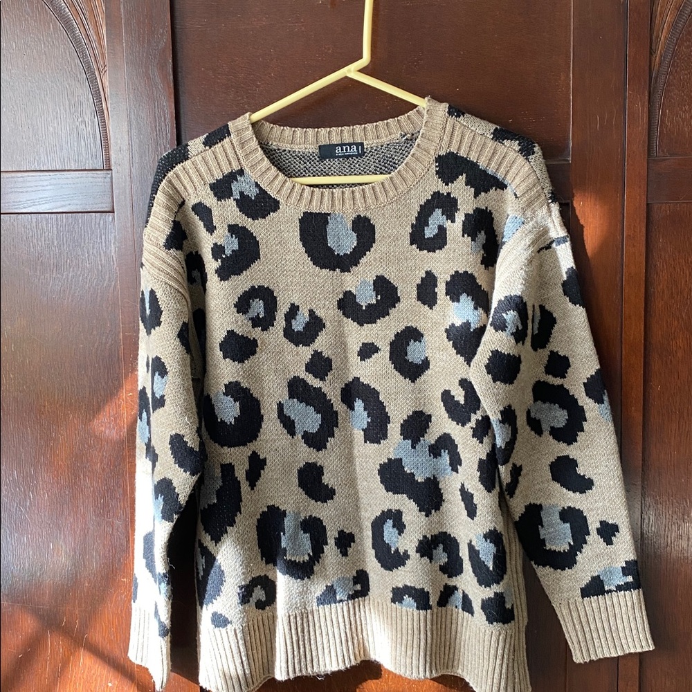 a.n.a Beige and Black Knit Sweater